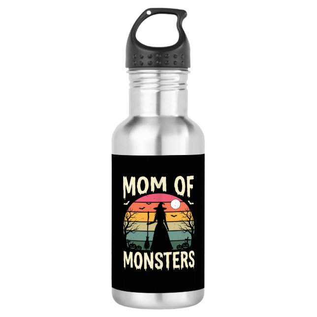 Bouteille D'eau Maman Halloween de monstres Sorcière Coucher de so (Devant)