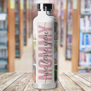 Bouteille D'eau Maman We Love You Photo Collage Fête des mères