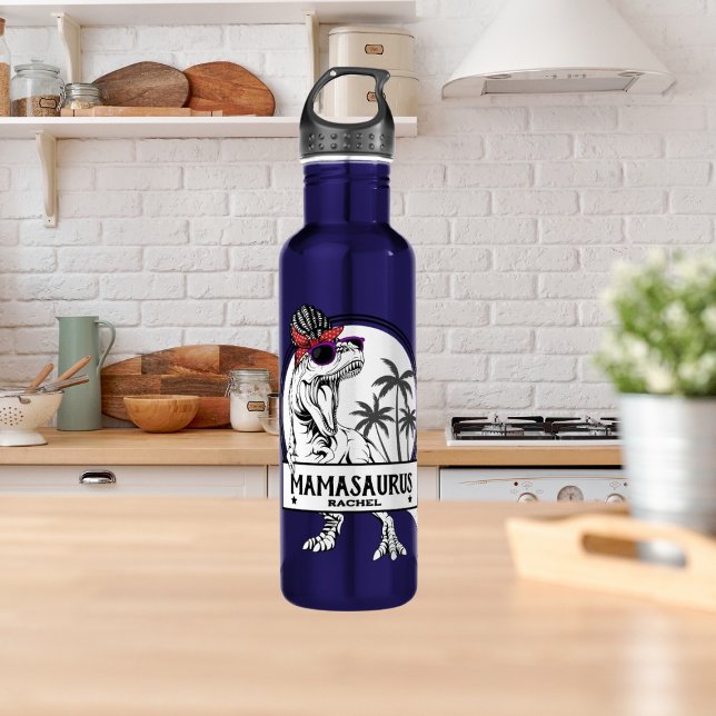 Bouteille D'eau Mamasaurus Mom T rex Dino Funny Nom personnalisé (Créateur téléchargé)