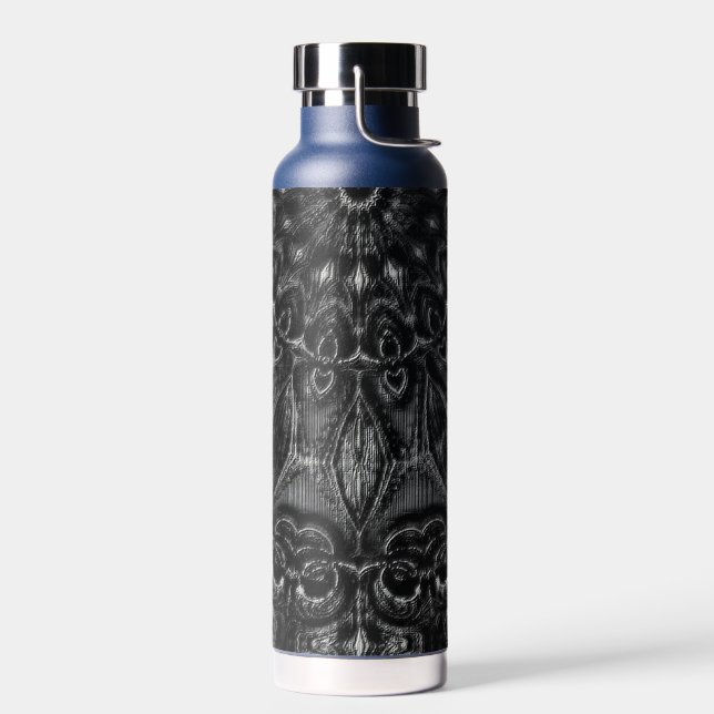 Bouteille d'eau Mandala au charbon de bois (Gauche)