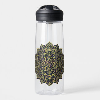 Bouteille D'eau Mandala d'or et de marine