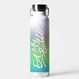 Bouteille D'eau "Mangez mes bulles" Rainbow écailles natation