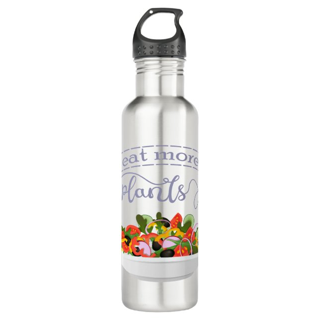 Bouteille D'eau Mangez plus de plantes frais motivation salade let (Devant)