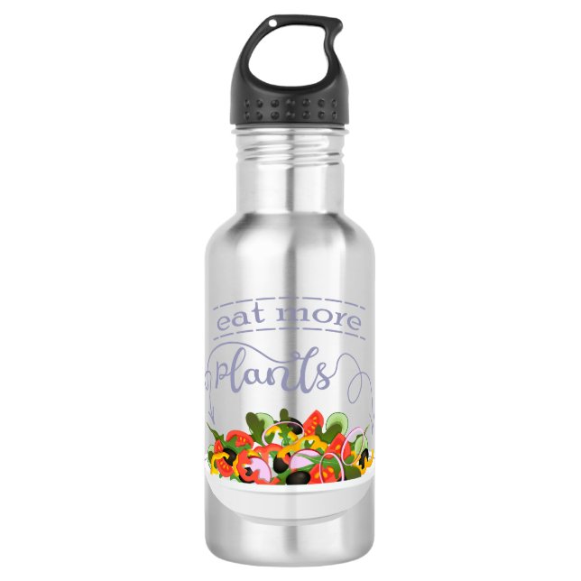 Bouteille D'eau Mangez plus de plantes frais motivation salade let (Devant)