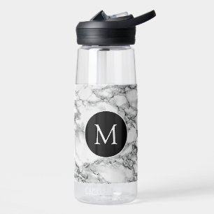 Bouteille D'eau Marbre blanc personnalisé avec lettre de monogramm