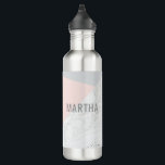 Bouteille D'eau Marbre, gris, rose rose d'or moderne<br><div class="desc">Marbre,  gris,  bouteille d'eau personnalisée moderne de rose rose d'or. La couleur rose peut être changée. Une partie d'une collection.</div>