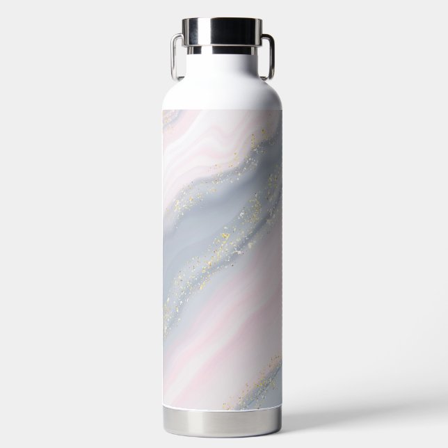 Bouteille D'eau Marbre Pastel Pierre Parties scintillant Texture A (Avant)