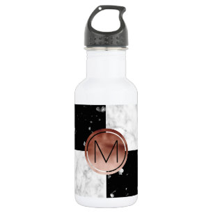 Bouteille D'eau Marbre rose de blanc de noir d'or de monogramme
