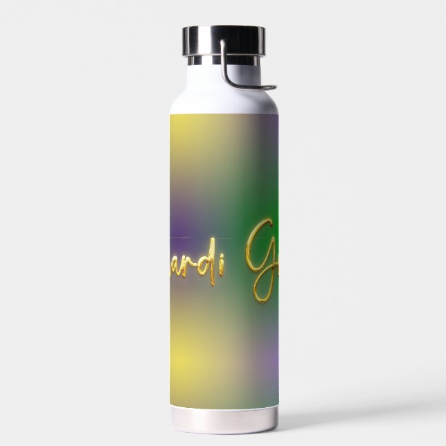 Bouteille D'eau Mardi Gras Jaune, Violet, Vert (Gauche)
