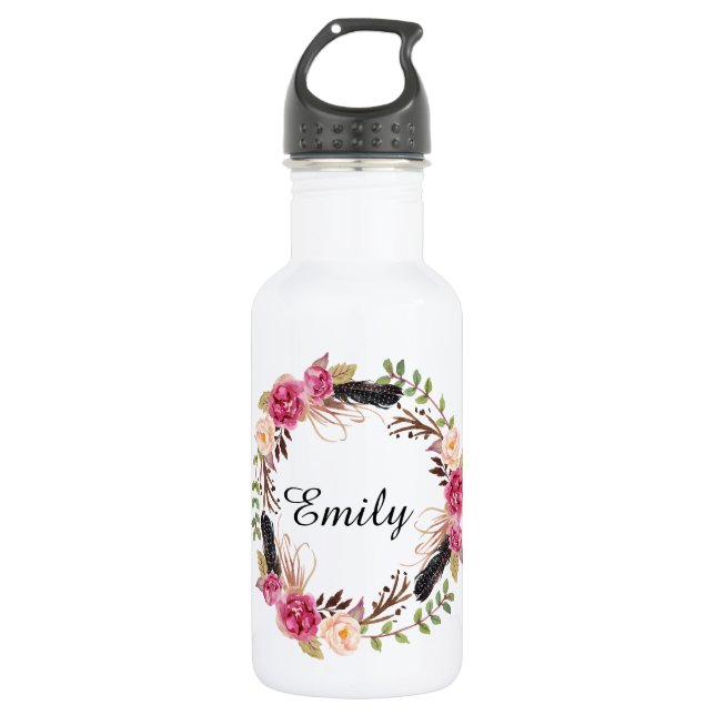 Bouteille D'eau Mariage bohème cadeau de servante (Devant)