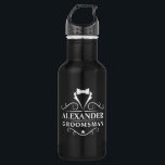 Bouteille D'eau Mariage Groomsman Tuxedo Cravate Noir<br><div class="desc">Mariage Groomsman Tuxedo Cravate Bouteille d'eau noire</div>