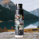 Bouteille D'eau MARIAGE Mariée & Salle Multi Photo Collage Moderne<br><div class="desc">MARIAGE Bride & Groom Multi Photo Collage Modern Insulated Water Bottle présente un montage photo de neuf de vos photos préférées. Personnalisé avec votre texte personnalisé ou votre nom personnalisé dans un script blanc moderne. Parfait pour les mariages, mariée et mariée, fiançailles, anniversaire, lune de miel et plus. CONSEIL PHOTO...</div>