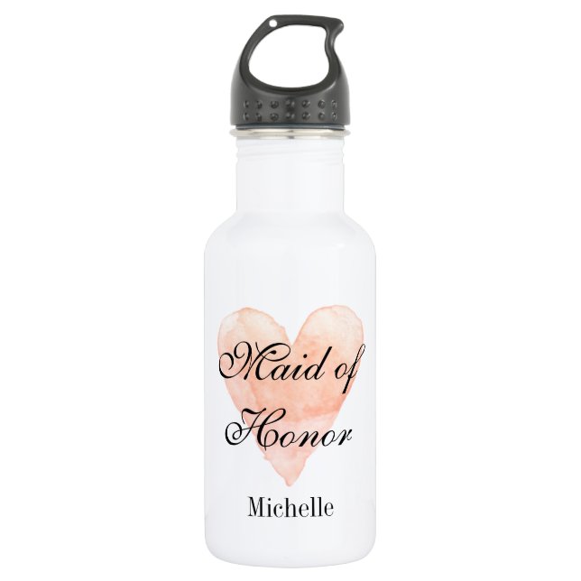 Bouteille d'eau mariage personnalisée avec coeur c (Devant)