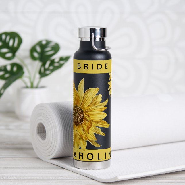Bouteille D'eau Mariée Tournesol Jaune Joli Nom Eau Mariage B (Yoga)