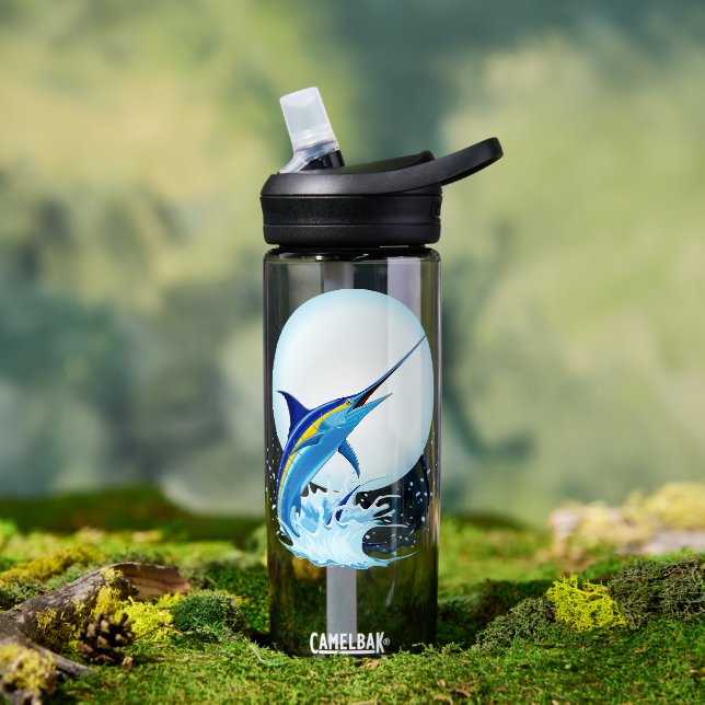 Bouteille D'eau Marlin Bleu Jaillissant de l'Océan (En extérieur (pivoté))