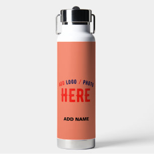BOUTEILLE D'EAU MARQUE MODERNE MODERNE CORAL ORANGE VÉRIFIÉE