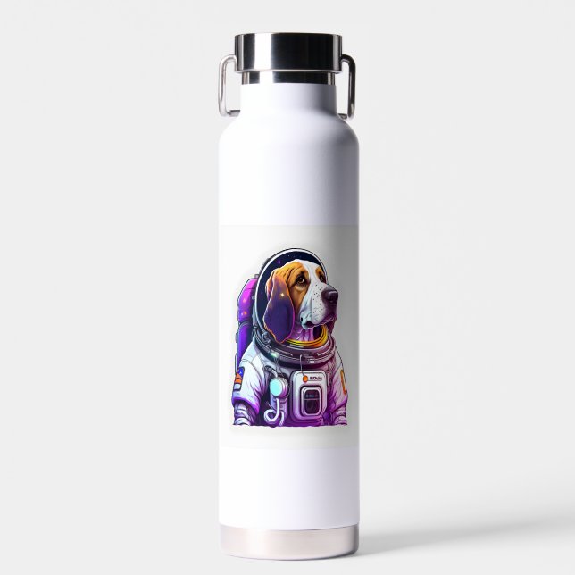 Bouteille D'eau Mascotte de chien Astronout (Avant)