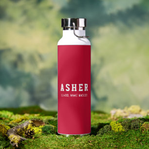 Bouteille D'eau Mascotte de l'école rouge moderne simple personnal