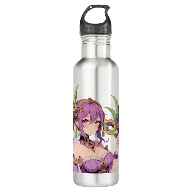 Bouteille D'eau Masque Anime Mardi Gras (Devant)