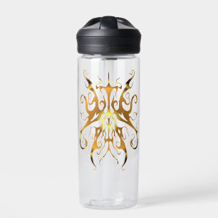 Bouteille D'eau Masque Tribal Abstrait au Design Élégant en Or