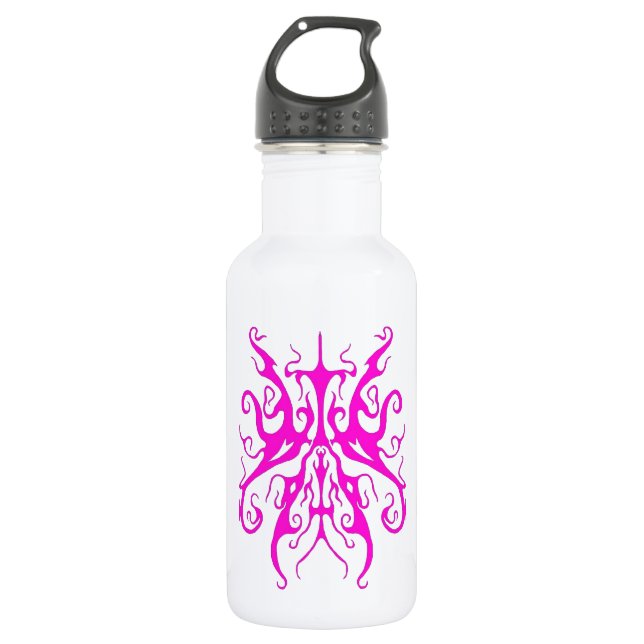 Bouteille D'eau Masque Tribal Rose Élégant Design Abstrait (Devant)