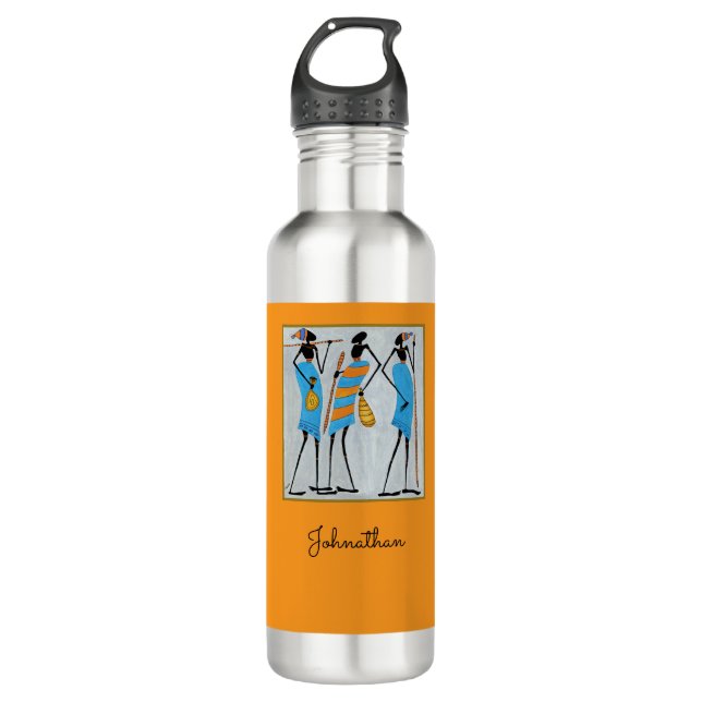 Bouteille D'eau Massai Warriors, Kenya, Art Africain (Devant)