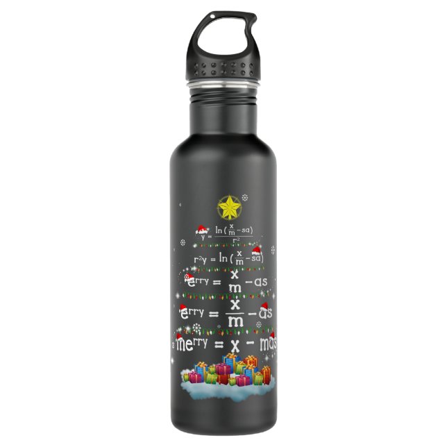 Bouteille D'eau Math Enseignant Noël Arbre drôle Noël Math f (Devant)