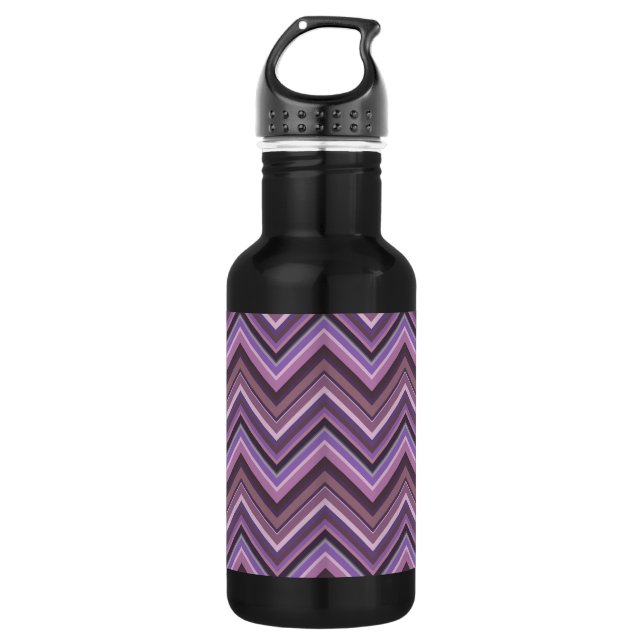 Bouteille D'eau Mauve zigzag stripes (Devant)