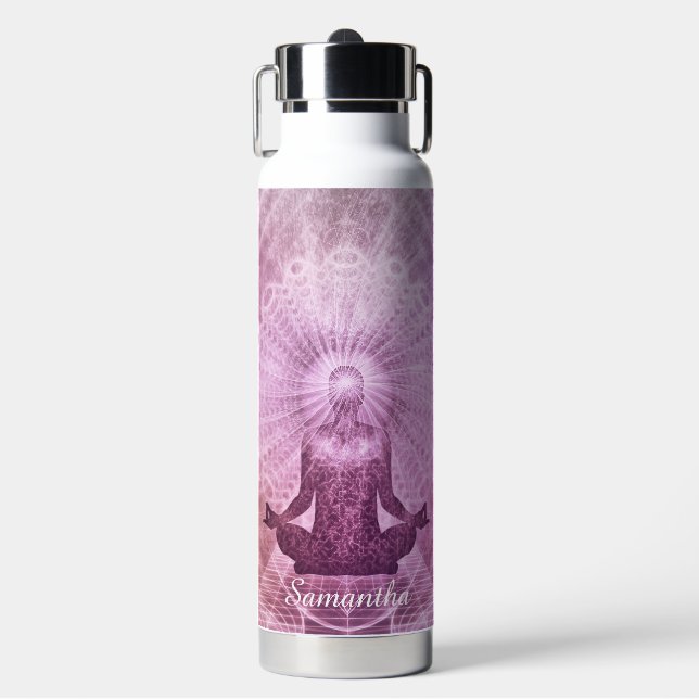 Bouteille D'eau Méditation zen violet personnalisé (Salle de sport)