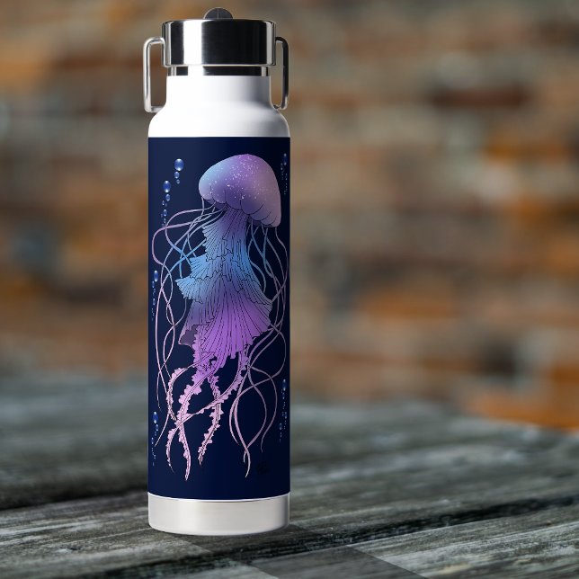 Bouteille D'eau Méduse Éthérée Violet Bleu (Créateur téléchargé)