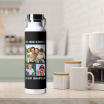 Bouteille D'eau Meilleur Grand-Père Ever 3 Photo Noir<br><div class="desc">Offrez au meilleur grand-père un cadeau amusant avec cette bouteille d'eau noire personnalisée de 3 photos avec trois photos de ses petits-enfants et de sa famille,  "This Drink Belongs to the Best Grand-pa Ever" dans la typographie blanche moderne.</div>