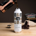 Bouteille D'eau Meilleur papa du monde Grille Multiphoto moderne<br><div class="desc">Créez votre propre bouteille d'eau DAD personnalisée avec ce montage et ce texte de grille multi-photo moderne. Design dispose de 6 Photographies en carré d'angle incurvé avec le texte DAD en blocs noirs tendance qui peuvent être changés en n'importe quelle couleur. Le texte dit "Meilleur papa du monde" avec une...</div>