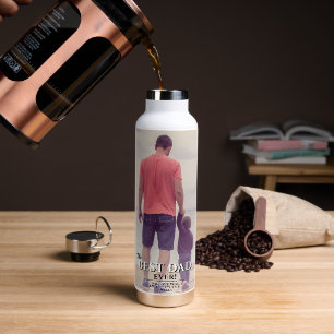 Bouteille D'eau Meilleur papa jamais Typographie Père pleine photo