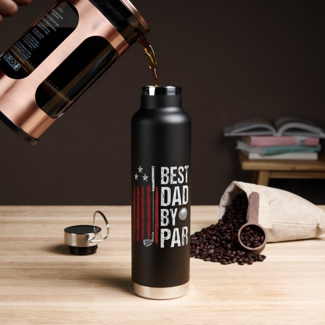 Bouteille D'eau Meilleur Papa Par Humour Golf (Café (pivoté))