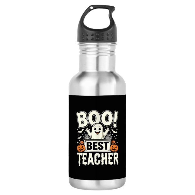 Bouteille D'eau Meilleur professeur de fantôme de Halloween Design (Devant)