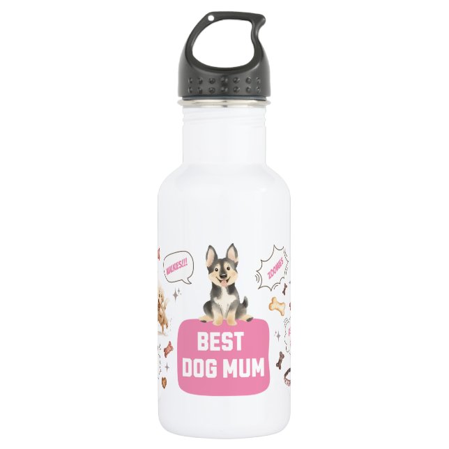 Bouteille D'eau Meilleure maman de chien (Devant)