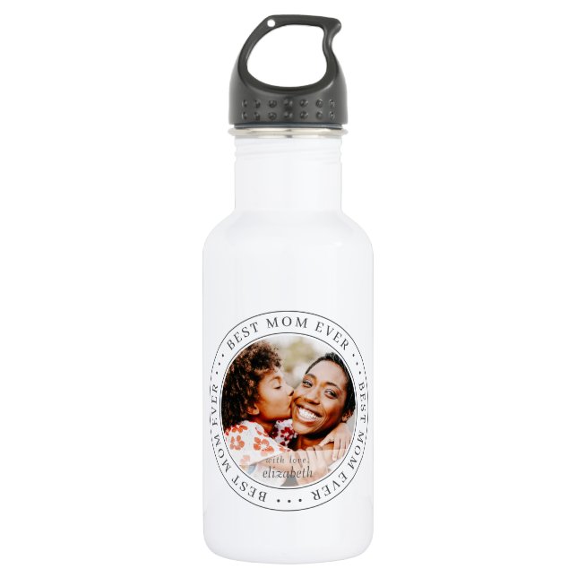 Bouteille D'eau Meilleure maman jamais classique photo simple (Devant)