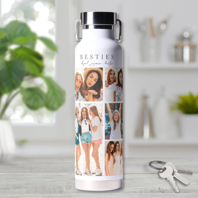 Bouteille D'eau Meilleurs amis Elegant BFF Photo Collage (Best Friends Elegant BFF Photo Collage Water Bottle)