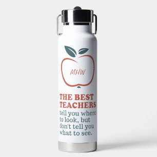Bouteille D'eau MEILLEURS ENSEIGNANTS monogramme personnalisé