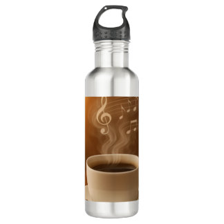 Bouteille D'eau "Melodies in Steam: Musical Coffee Cup Art Mug"