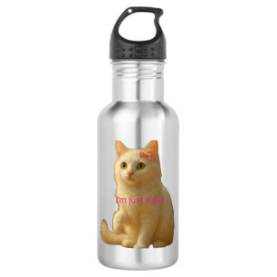 Bouteille D'eau Mème de chat à l'esthétique douce et féminine