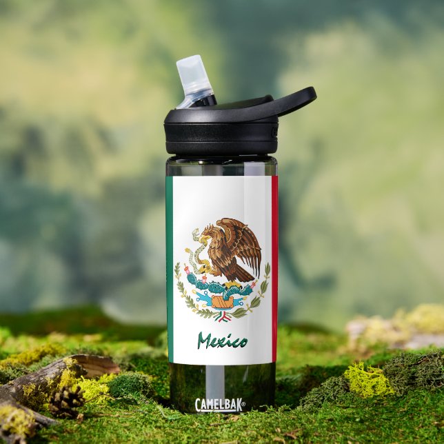 Bouteille D'eau Mémoire mexicaine, drapeau patriotique mexicain (Extérieur)