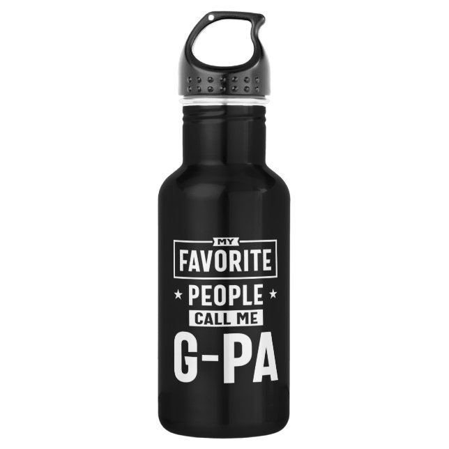 Bouteille D'eau Mens Cadeaux Mes Favoris Appelez-Moi G-Pa (Devant)
