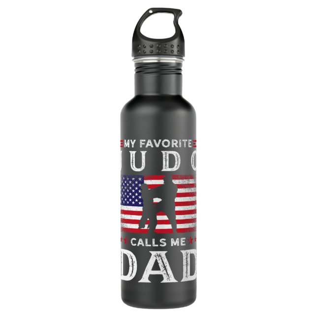 Bouteille D'eau Mens Judo arts martiaux judoka combattant DAD vint (Devant)