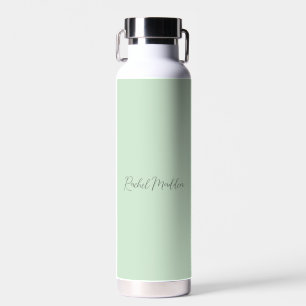 Bouteille D'eau Menthe Green Feminine Minimale Script Nom personna
