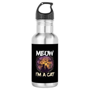 Bouteille D'eau Meow Am Cat Halloween Night Witch Pumpkin_1