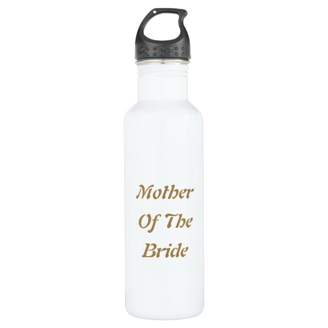Bouteille D'eau Mère de la mariée Maman Cadeau de faveur or blanc (Devant)