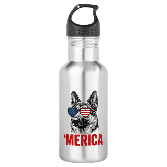 Bouteille D'eau Merica Berger Allemand Drapeau Lunettes de Soleil  (Devant)