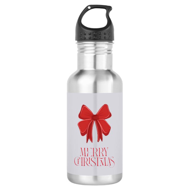 Bouteille D'eau Merry Christmas Water Bottle – Bow Holiday Style (Devant)