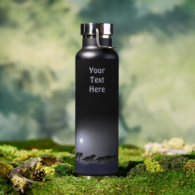 Bouteille D'eau Meute de loups (Extérieur (pivotée))